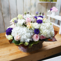 화이트수국꽃바구니 1호 상품이미지