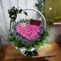 핑크하트꽃바구니 상품이미지