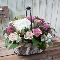 화이트수국꽃바구니 4호  상품이미지