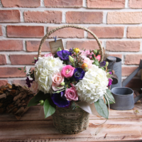 화이트수국꽃바구니 5호  상품이미지