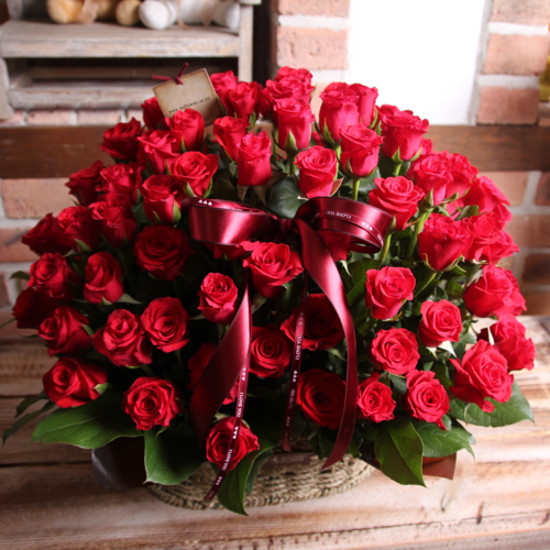 레드장미100송이꽃바구니