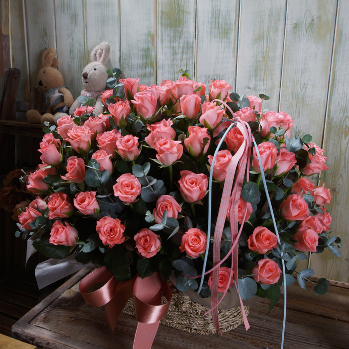 웨딩데이100송이꽃바구니