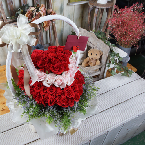 투톤100송이장미꽃바구니