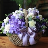 보라빛향기꽃바구니