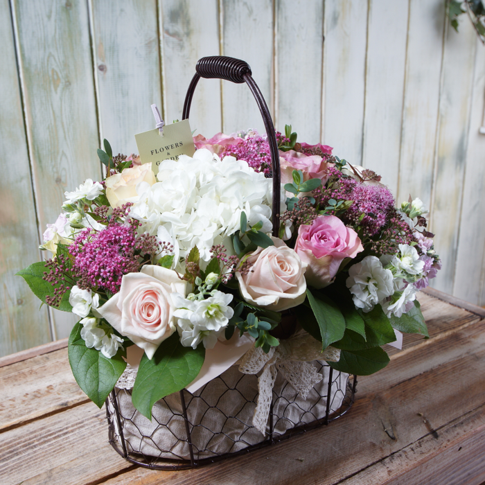 화이트수국꽃바구니 4호 