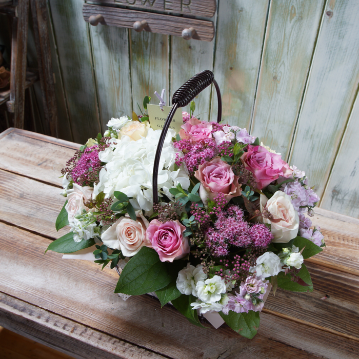 화이트수국꽃바구니 4호 