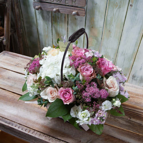 화이트수국꽃바구니 4호 