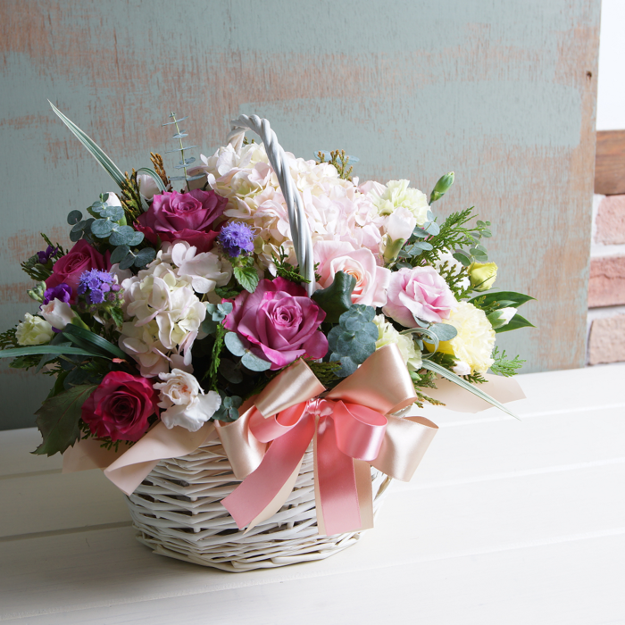 핑크수국꽃바구니 3호 