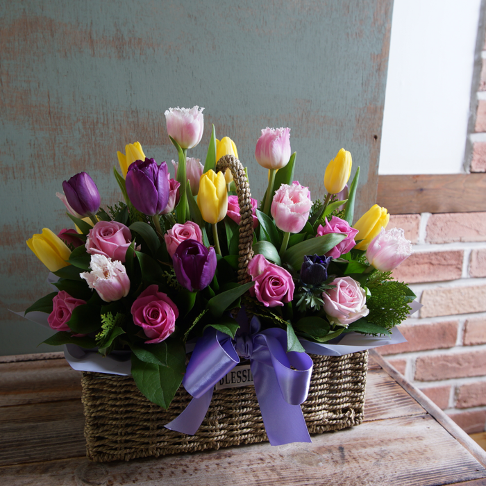 튤립꽃바구니 1호