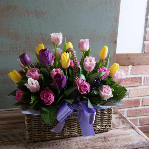 튤립꽃바구니 1호