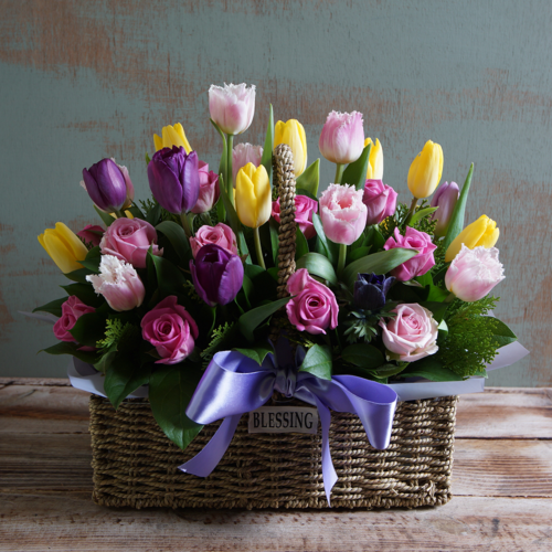 튤립꽃바구니 1호