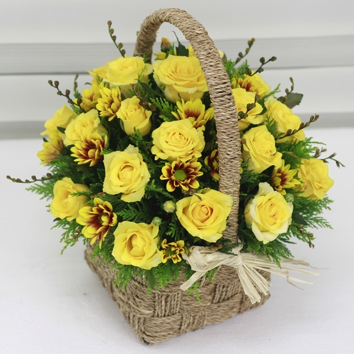 미니노랑꽃바구니