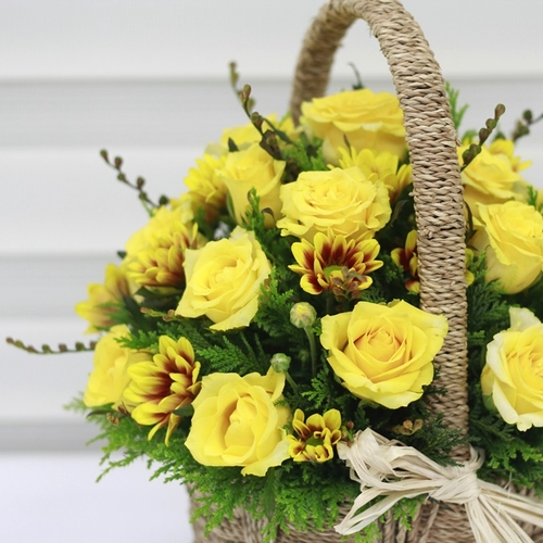 미니노랑꽃바구니